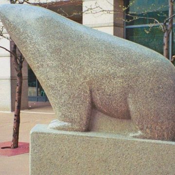 Concrete and marble sculpture of a bear by Beniamino Bufano
