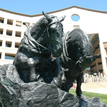 Bronze sculpture of two horses by George Carlson