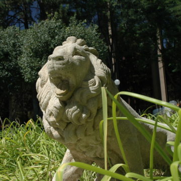 Limestone sculpture of a lion