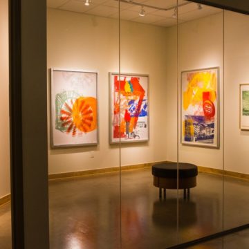 Gallery view of select Rauschenberg artworks