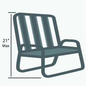 Chair graphic showing 21 inch max height