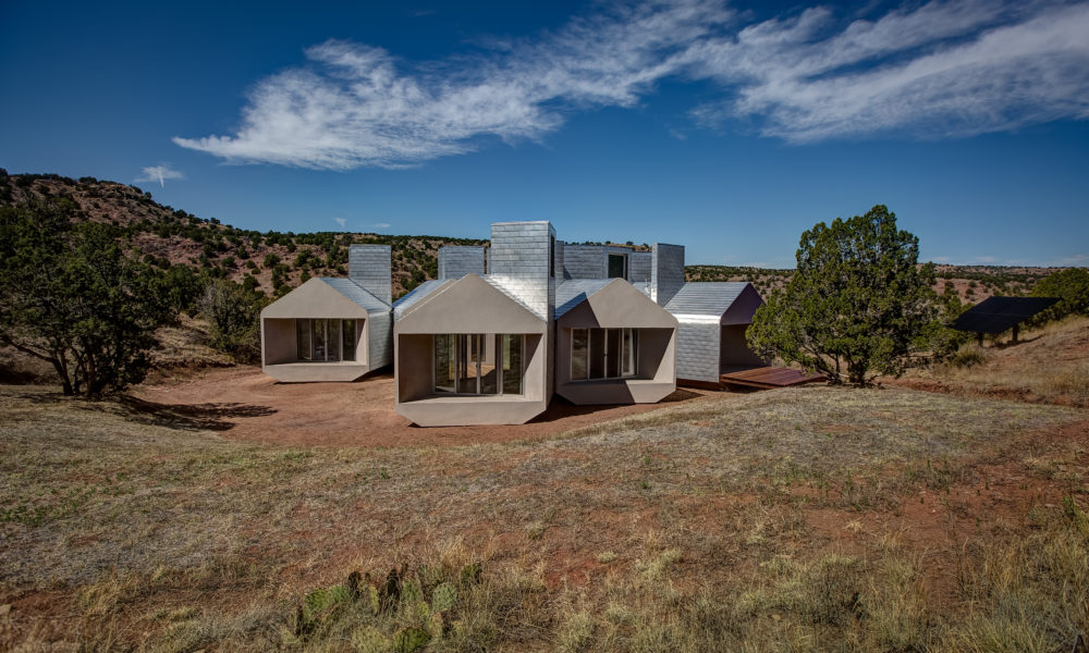 Exterior view of Element House surrounded by New Mexican High Plains Desert