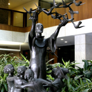 Bronze sculpture of St. Francis of Assisi by Harry Marinsky