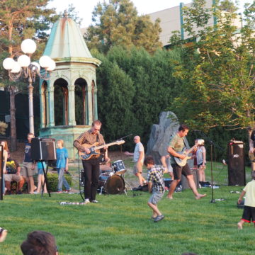 live band plays in Marjorie Park