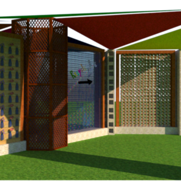 rendering of recycled material structure