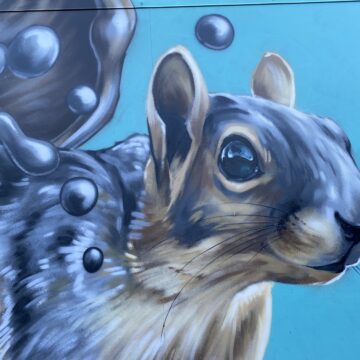 Detail of David Swart's squirrel mural