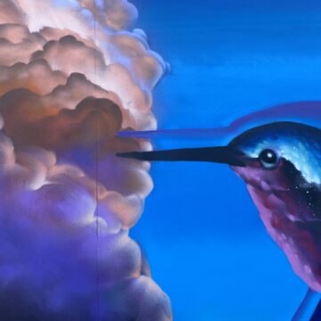Chad Bolsinger's hummingbird detail in blue and purple
